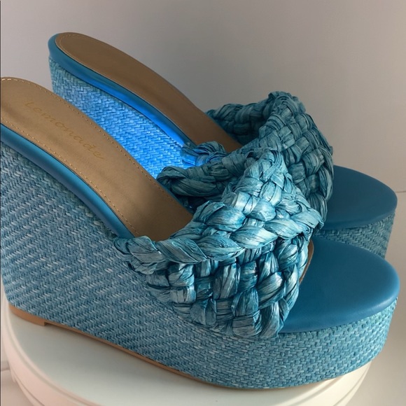 Blue Wicker Wedges - Picture 2 of 2
